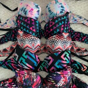 Victoria's Secret PINK Patterned Bra Bundle - 34A